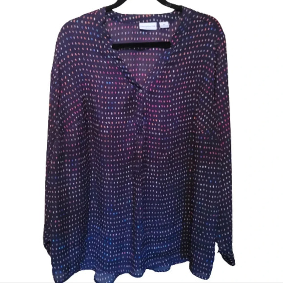 Liz Claiborne Tops - Liz Claiborne multi color blouse on black background